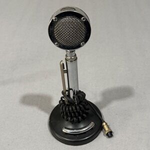 Astatic D-104 Desk Microphone Vintage Silver Lollipop G-Stand 4-Pin CB Ham Radio